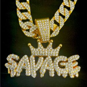 Gold and Silver 'Savage' Pendant Necklace